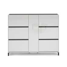 Schuhschrank >EASY< in weiß, Holzwerkstoff - 169x135x25,2cm (BxHxT)