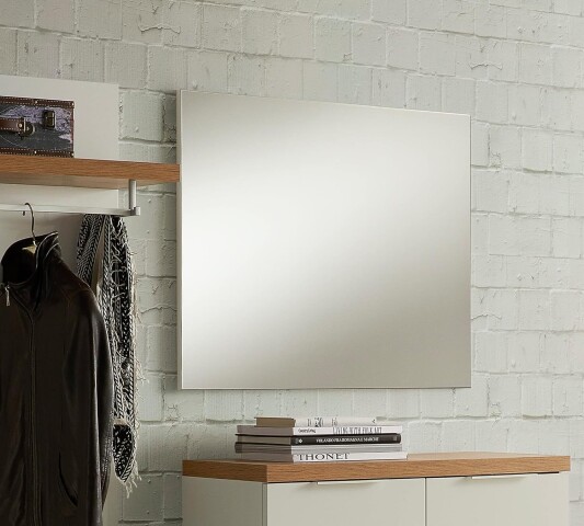 Garderobenspiegel >Atrium< in weiß, Spiegelglas - 80x65x2cm (BxHxT)