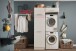 Schrankaufsatz >LAUNDREEZY< in weiß, Holzwerkstoff - 50x38x67,5cm (BxHxT)