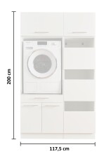 Waschmaschinenumbauschrank >LAUNDREEZY< in weiß - 117,5x200x67,5 (BxHxT)