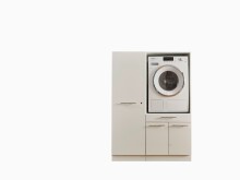 Waschmaschinenumbauschrank >LAUNDREEZY< in weiß - 117,5x162x67,5 (BxHxT)