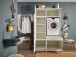 Waschmaschinenumbauschrank >LAUNDREEZY< in weiß - 117,5x200x67,5 (BxHxT)
