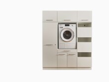 Waschmaschinenumbauschrank >LAUNDREEZY< in weiß - 167,5x200x67,5 (BxHxT)