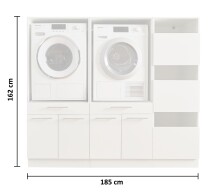 Waschmaschinenumbauschrank >LAUNDREEZY< in weiß - 185x162x67,5 (BxHxT)