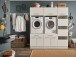 Waschmaschinenumbauschrank >LAUNDREEZY< in weiß - 185x200x67,5 (BxHxT)