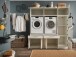 Waschmaschinenumbauschrank >LAUNDREEZY< in weiß - 185x200x67,5 (BxHxT)
