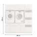 Waschmaschinenumbauschrank >LAUNDREEZY< in weiß - 185x200x67,5 (BxHxT)