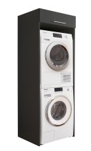 Waschmaschinenumbauschrank >LAUNDREEZY< in anthrazit - 67,5x200x67,5 (BxHxT)