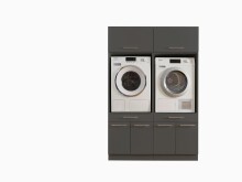 Waschmaschinenumbauschrank >LAUNDREEZY< in anthrazit - 135x200x67,5 (BxHxT)