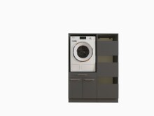 Waschmaschinenumbauschrank >LAUNDREEZY< in anthrazit - 117,5x162x67,5 (BxHxT)