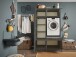 Waschmaschinenumbauschrank >LAUNDREEZY< in anthrazit - 117,5x200x67,5 (BxHxT)