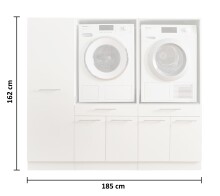 Waschmaschinenumbauschrank >LAUNDREEZY< in anthrazit - 185x162x67,5 (BxHxT)