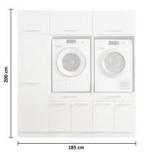 Waschmaschinenumbauschrank >LAUNDREEZY< in anthrazit - 185x200x67,5 (BxHxT)
