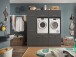 Waschmaschinenumbauschrank >LAUNDREEZY< in anthrazit - 185x200x67,5 (BxHxT)