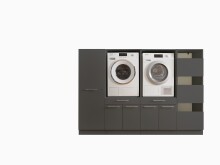Waschmaschinenumbauschrank >LAUNDREEZY< in anthrazit - 235x162x67,5 (BxHxT)