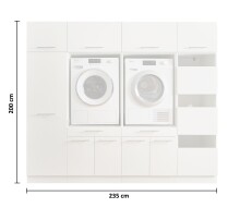 Waschmaschinenumbauschrank >LAUNDREEZY< in anthrazit - 235x200x67,5 (BxHxT)