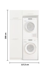 Waschmaschinenumbauschrank >LAUNDREEZY< in anthrazit - 117,5x200x67,5 (BxHxT)