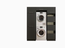 Waschmaschinenumbauschrank >LAUNDREEZY< in anthrazit - 167,5x200x67,5 (BxHxT)