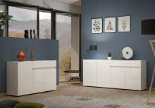 Sideboard >Mister< in weiss, Lack Hochglanz - 180x80x38cm (BxHxT)