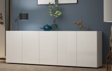 Sideboard >Mister< in weiss, Lack Hochglanz -...