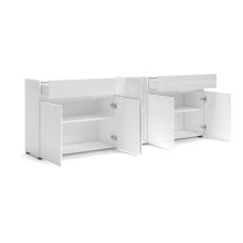Sideboard >Mister< in weiss, Lack Hochglanz - 225x80x38cm (BxHxT)