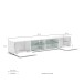 Lowboard >Mister< in weiss, Lack Hochglanz - 225x40x38cm (BxHxT)