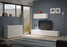 Lowboard >Mister< in weiss, Lack Hochglanz - 225x40x38cm (BxHxT)