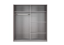 Komplettschlafzimmer >ANGIE< in WEISS + GRAPHIT - 499x208x210cm (BxHxT)