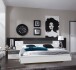 Bett-Set >ANGIE< in WEISS + GRAPHIT - 241x81x210cm (BxHxT)