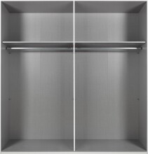 Schwebetürenschrank >ANGIE< in WEISS + GRAPHIT - 225x208x65cm (BxHxT)