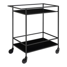 Servierwagen >Vita< in Schwarz, Melamin - 40x79x68cm (BxHxT)