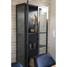 Standvitrine >Brisbane< in Schwarz, Metall - 80x175x35cm (BxHxT)