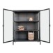 Standvitrine >Brisbane< in Schwarz, Metall - 80x101,5x40cm (BxHxT)