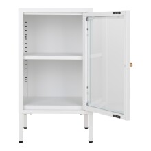 Beistellschrank >Dalby< in Weiss, Metall - 38x70x35cm (BxHxT)