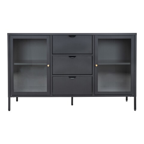 Sideboard >Dalby< in Schwarz, Metall - 140x85x40cm (BxHxT)