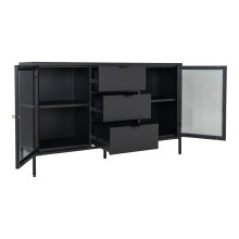 Sideboard >Dalby< in Schwarz, Metall - 140x85x40cm (BxHxT)