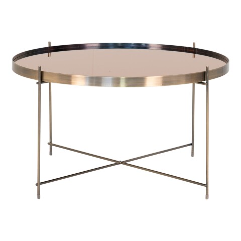 Couchtisch >Venezia< in Messing, Glas - 70x40x70cm (BxHxT)