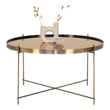 Couchtisch >Venezia< in Messing, Glas - 70x40x70cm (BxHxT)