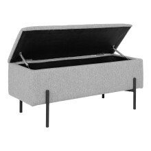 Truhenbank >Watford< in Hellgrau, Stoff - 95x46x36,5cm (BxHxT)