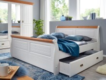 Bett >SZ-0132< in weiß - 187x99x223 (BxHxT)