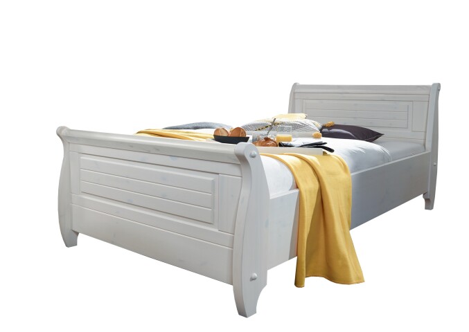 Bett >SZ-0132< in weiß - 107x99x223 (BxHxT)