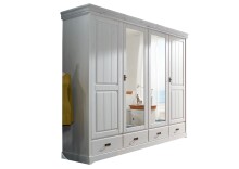 Kleiderschrank >SZ-0132< in weiß - 225x217x62...