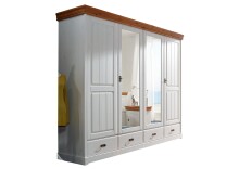 Kleiderschrank >SZ-0132< in weiß - 255x217x62...