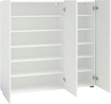 Schuhschrank >KISS< in weiß, Holzwerkstoff - 126,8x115x34cm (BxHxT)