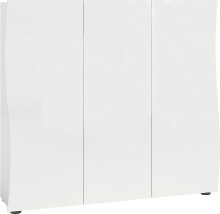 Schuhschrank >KISS< in weiß, Holzwerkstoff - 126,8x115x34cm (BxHxT)