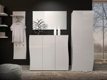 Schuhschrank >KISS< in weiß, Holzwerkstoff - 126,8x115x34cm (BxHxT)