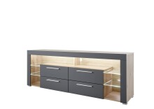 Lowboard >Greta< in Artisan Eiche /grau - 179x66x44cm (BxHxT)