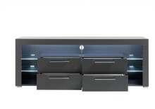 Lowboard >Greta< in matt grau - 179x66x44cm (BxHxT)