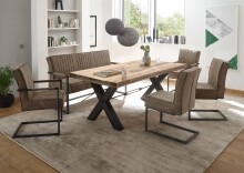 Freischwinger >Linda< in taupe/schwarz - 51,5x92x70 (BxHxT)