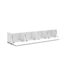 Wohnwand >Mister< in weiss, Lack Hochglanz - 225x38cm (BxT)